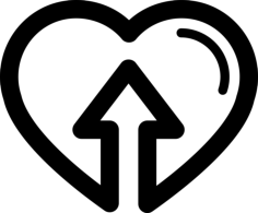 Heart With An Ascendant Arrow Inside Tracing Svg Vector, Free Vectors File